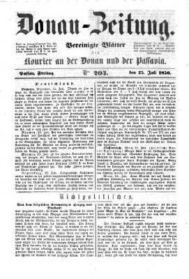 Donau-Zeitung Freitag 25. Juli 1856