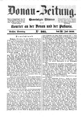 Donau-Zeitung Sonntag 27. Juli 1856