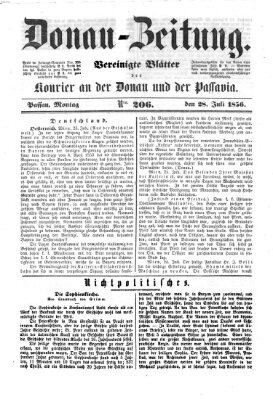 Donau-Zeitung Montag 28. Juli 1856