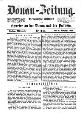 Donau-Zeitung Mittwoch 6. August 1856