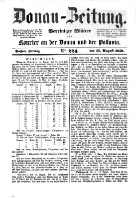 Donau-Zeitung Freitag 15. August 1856