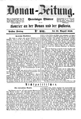 Donau-Zeitung Freitag 22. August 1856