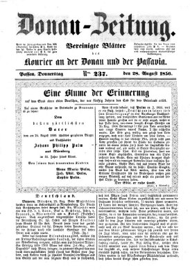 Donau-Zeitung Donnerstag 28. August 1856