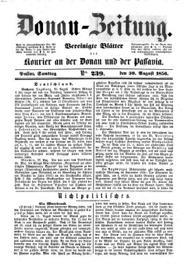 Donau-Zeitung Samstag 30. August 1856