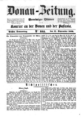 Donau-Zeitung Donnerstag 11. September 1856