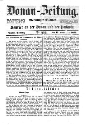 Donau-Zeitung Samstag 13. September 1856