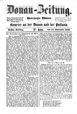 Donau-Zeitung Sonntag 14. September 1856