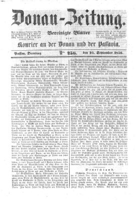 Donau-Zeitung Dienstag 16. September 1856