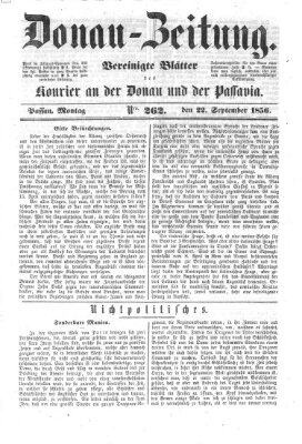 Donau-Zeitung Montag 22. September 1856