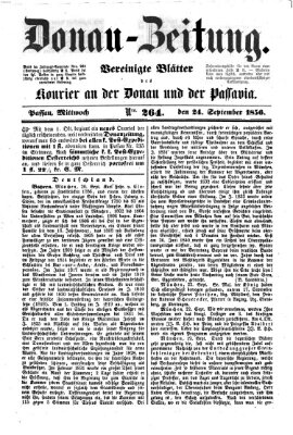 Donau-Zeitung Mittwoch 24. September 1856