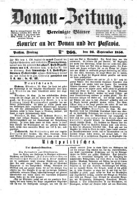 Donau-Zeitung Freitag 26. September 1856