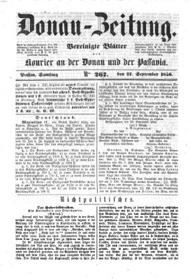 Donau-Zeitung Samstag 27. September 1856