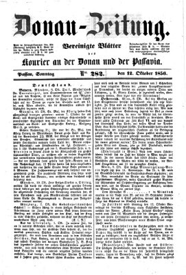 Donau-Zeitung Sonntag 12. Oktober 1856