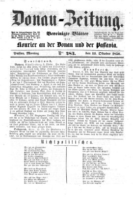 Donau-Zeitung Montag 13. Oktober 1856