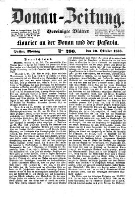 Donau-Zeitung Montag 20. Oktober 1856