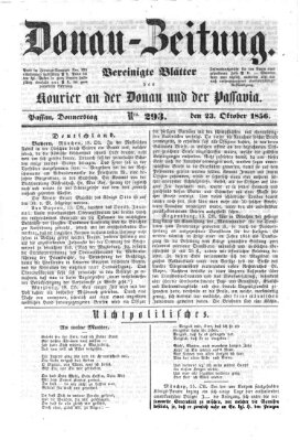 Donau-Zeitung Donnerstag 23. Oktober 1856