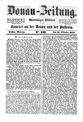 Donau-Zeitung Montag 27. Oktober 1856