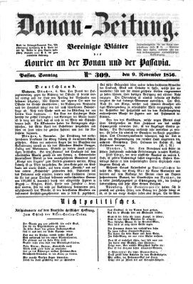 Donau-Zeitung Sonntag 9. November 1856