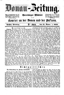 Donau-Zeitung Dienstag 11. November 1856