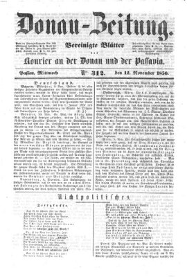 Donau-Zeitung Mittwoch 12. November 1856