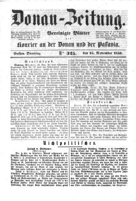 Donau-Zeitung Dienstag 25. November 1856