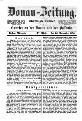 Donau-Zeitung Mittwoch 26. November 1856