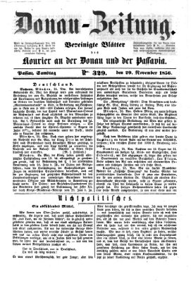 Donau-Zeitung Samstag 29. November 1856