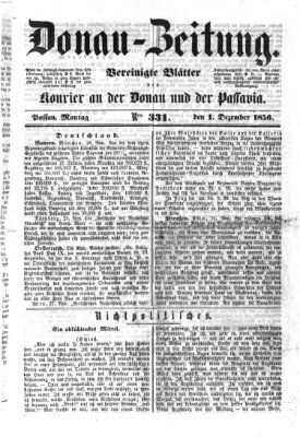 Donau-Zeitung Montag 1. Dezember 1856