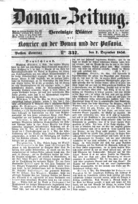 Donau-Zeitung Sonntag 7. Dezember 1856