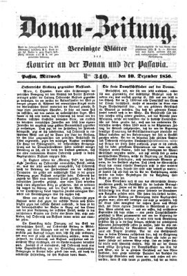 Donau-Zeitung Mittwoch 10. Dezember 1856