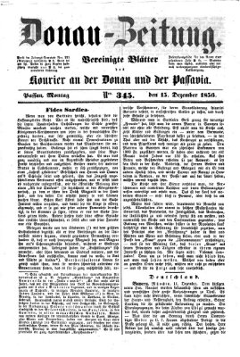 Donau-Zeitung Montag 15. Dezember 1856