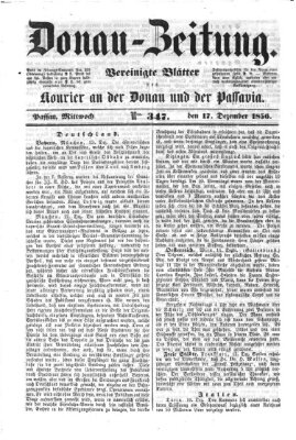 Donau-Zeitung Mittwoch 17. Dezember 1856