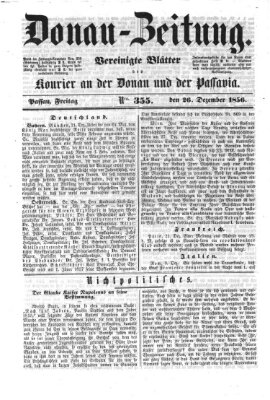 Donau-Zeitung Freitag 26. Dezember 1856