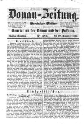 Donau-Zeitung Dienstag 30. Dezember 1856