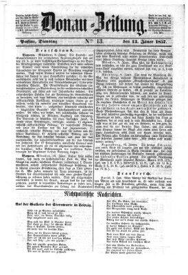 Donau-Zeitung Dienstag 13. Januar 1857