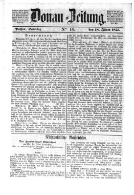 Donau-Zeitung Sonntag 18. Januar 1857