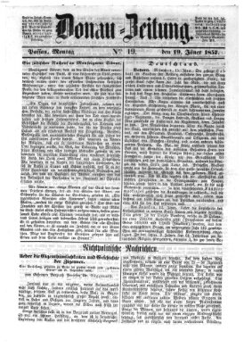 Donau-Zeitung Montag 19. Januar 1857