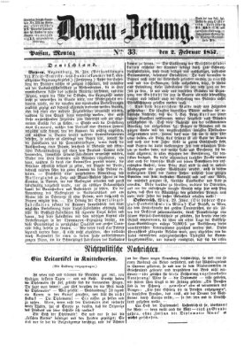 Donau-Zeitung Montag 2. Februar 1857