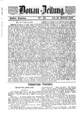 Donau-Zeitung Samstag 14. Februar 1857