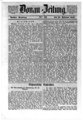 Donau-Zeitung Samstag 21. Februar 1857