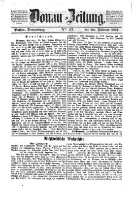 Donau-Zeitung Donnerstag 26. Februar 1857