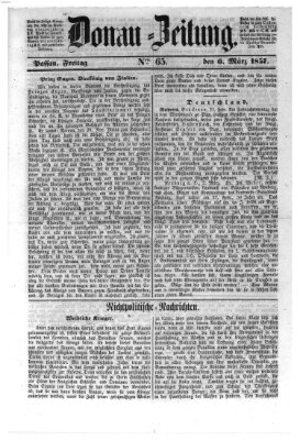 Donau-Zeitung Freitag 6. März 1857