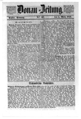 Donau-Zeitung Sonntag 8. März 1857