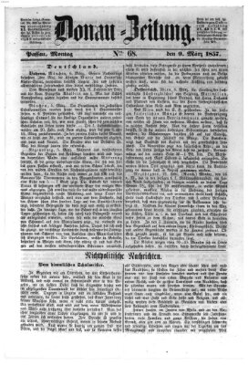 Donau-Zeitung Montag 9. März 1857