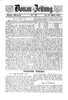 Donau-Zeitung Mittwoch 18. März 1857