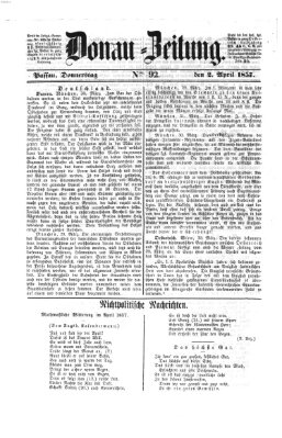 Donau-Zeitung Donnerstag 2. April 1857