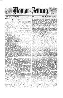 Donau-Zeitung Samstag 4. April 1857