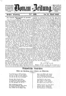 Donau-Zeitung Samstag 11. April 1857