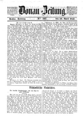 Donau-Zeitung Sonntag 19. April 1857