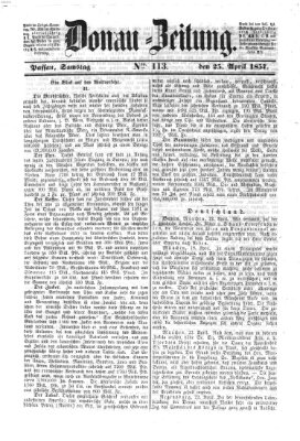 Donau-Zeitung Samstag 25. April 1857